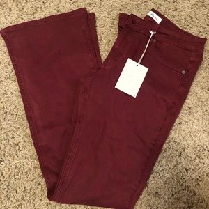 KanCan burgundy/maroon stretch flare jean